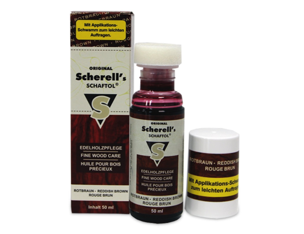 Scherell's SCHAFTOL Gun Stockoil REDDISH BROWN Bottle 50 ml